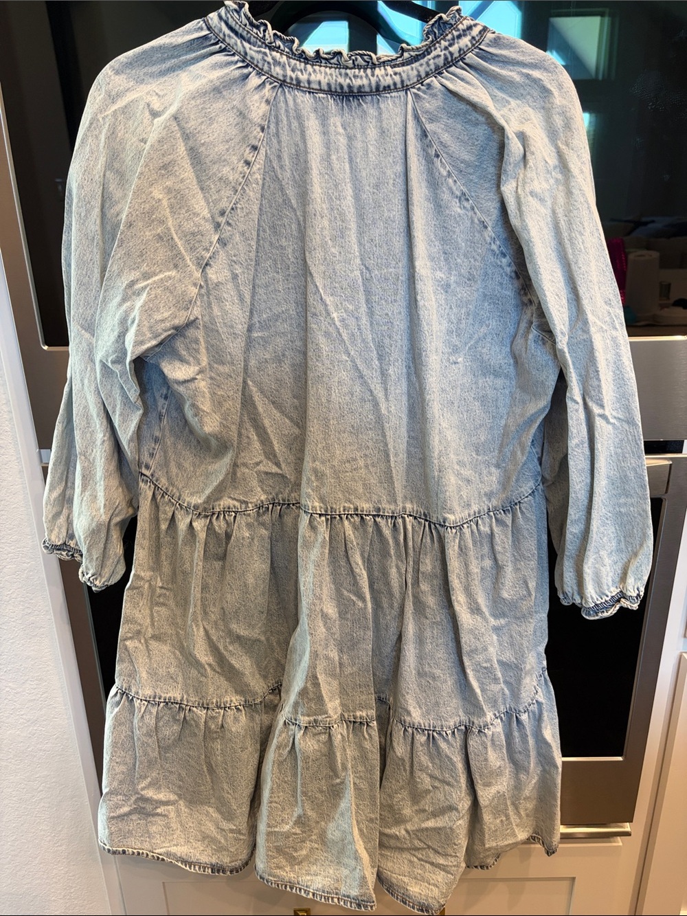 SSYS Light Blue Denim Tiered Mini Dress - Picture 2 of 2